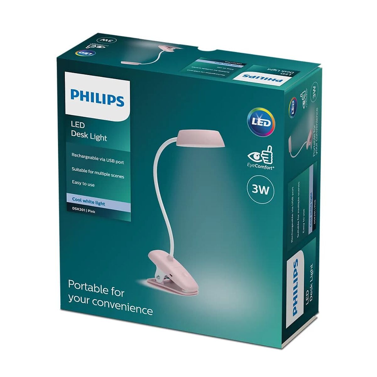Stalinė lempa Philips Lámpara de mesa Rožinė 3 W